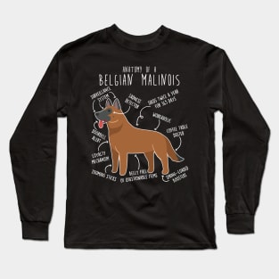 Red Mahogany Belgian Malinois Dog Anatomy Long Sleeve T-Shirt